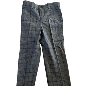 H&M Boys Dress Pants Size 2T Gray Checked Adjustable Waist Formal